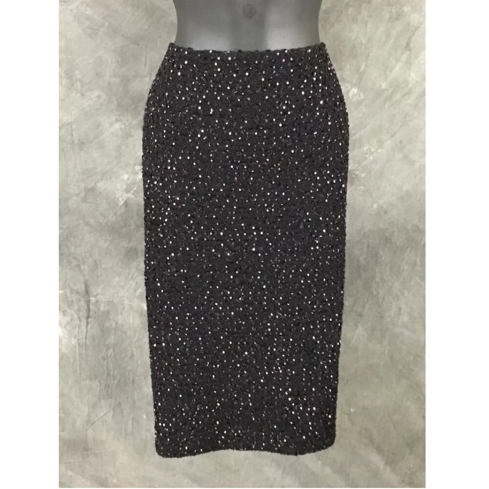 NEW BEAUTIFUL St John knit Black multi sequin embellished jacket skirt suit 12 - Picture 6 of 7